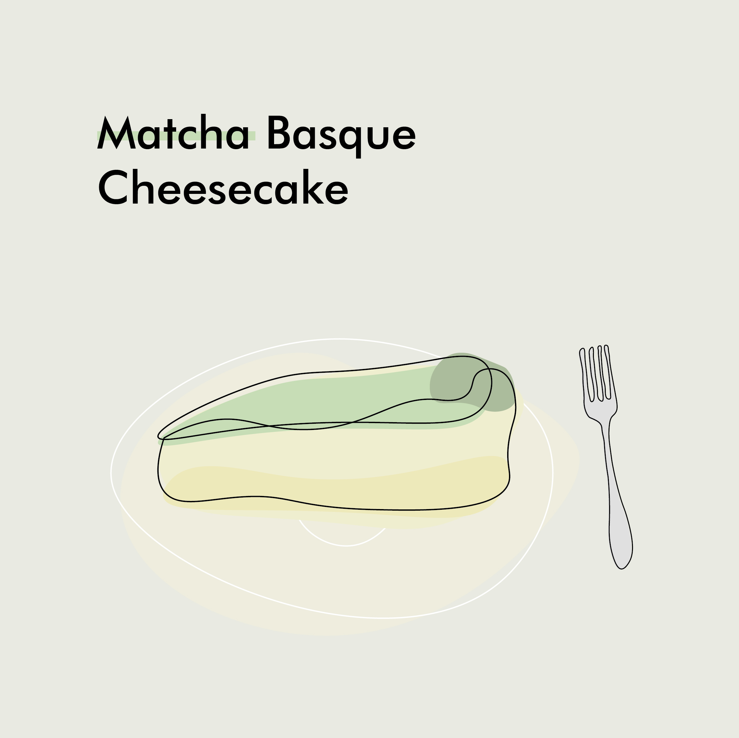Baskický tvarohový koláč Matcha