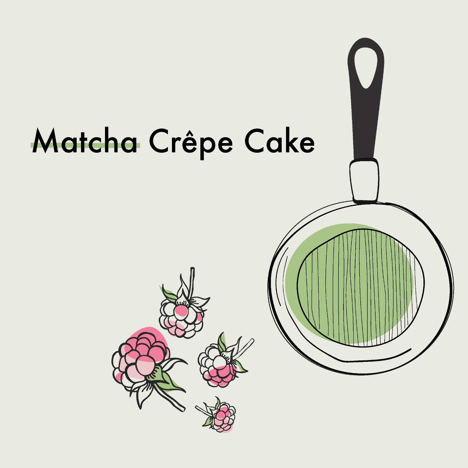 Matcha krepový dort